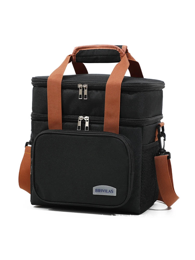 12L Insulated Thermal Cooler Bag - Expandable Double Deck