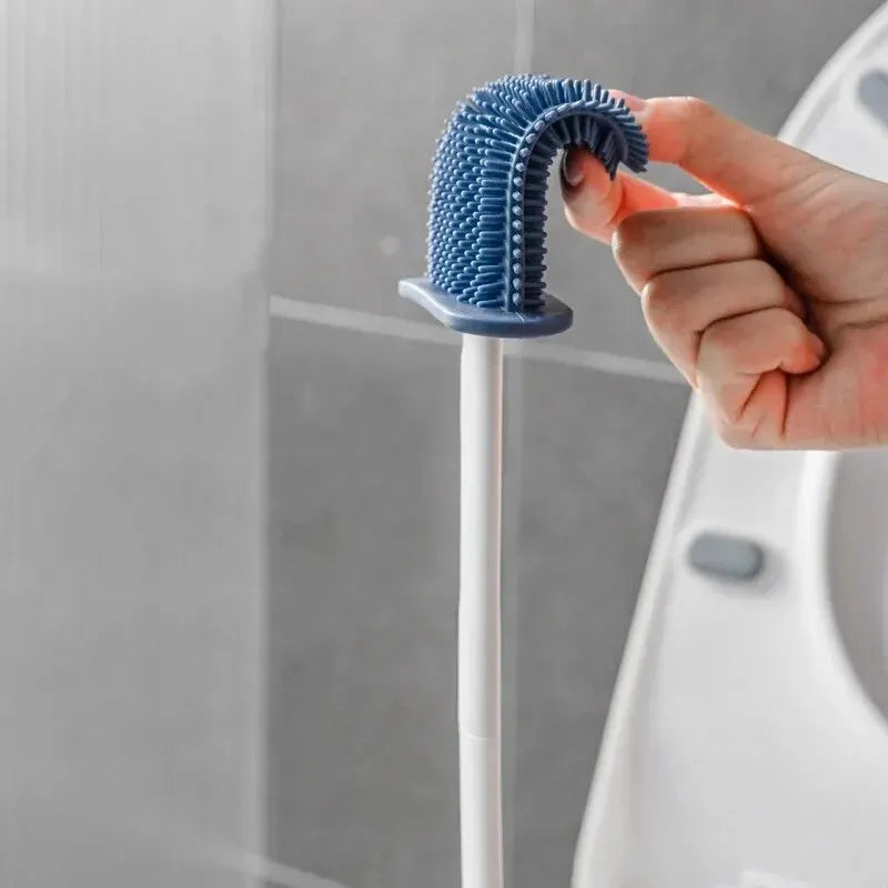 Silicone Toilet Brush With Holder Box Wall Mounted