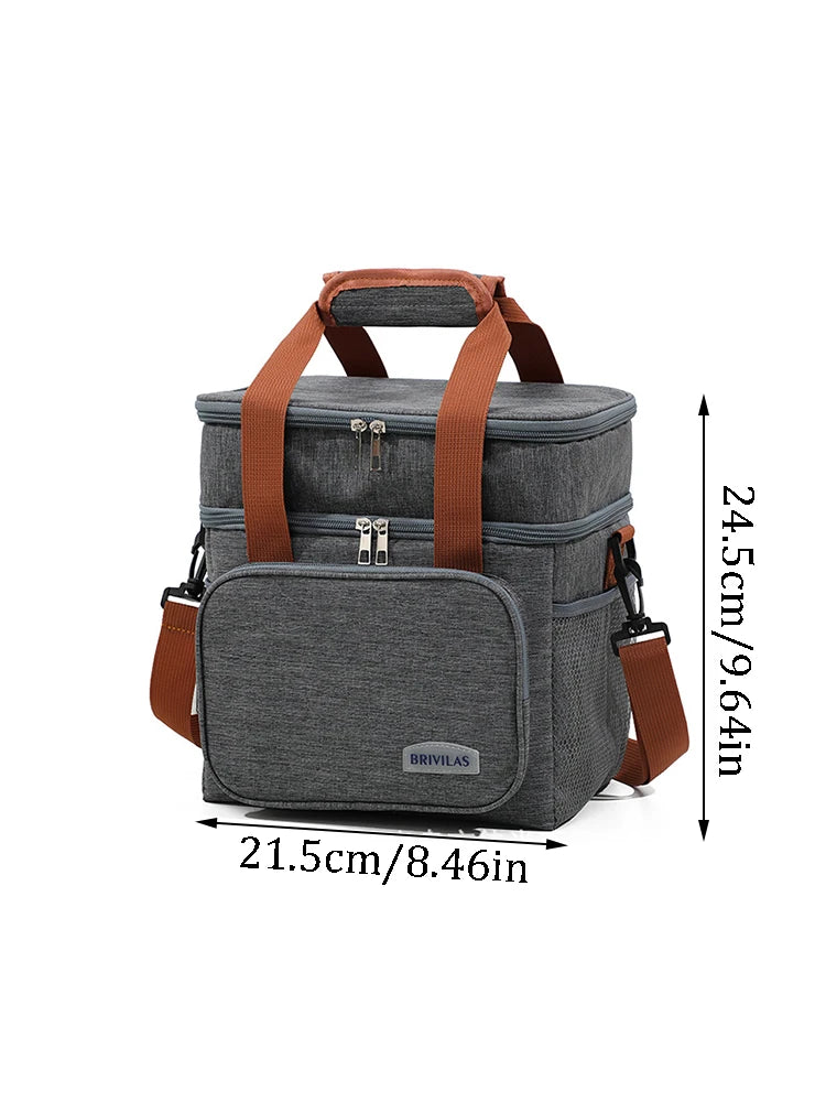 12L Insulated Thermal Cooler Bag - Expandable Double Deck