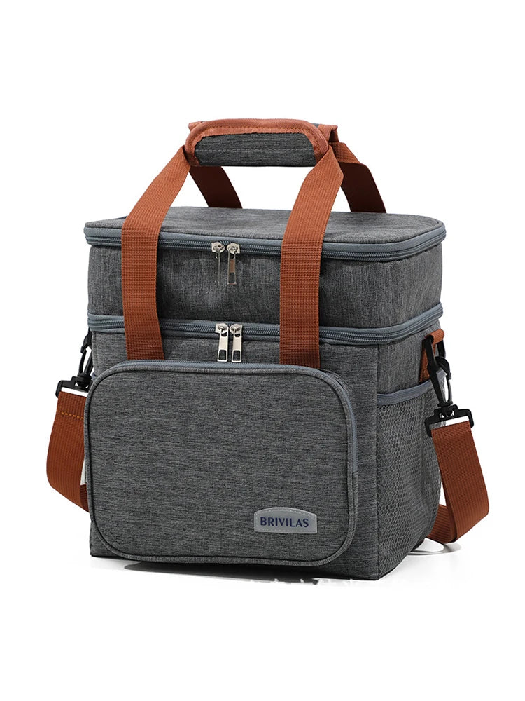 12L Insulated Thermal Cooler Bag - Expandable Double Deck