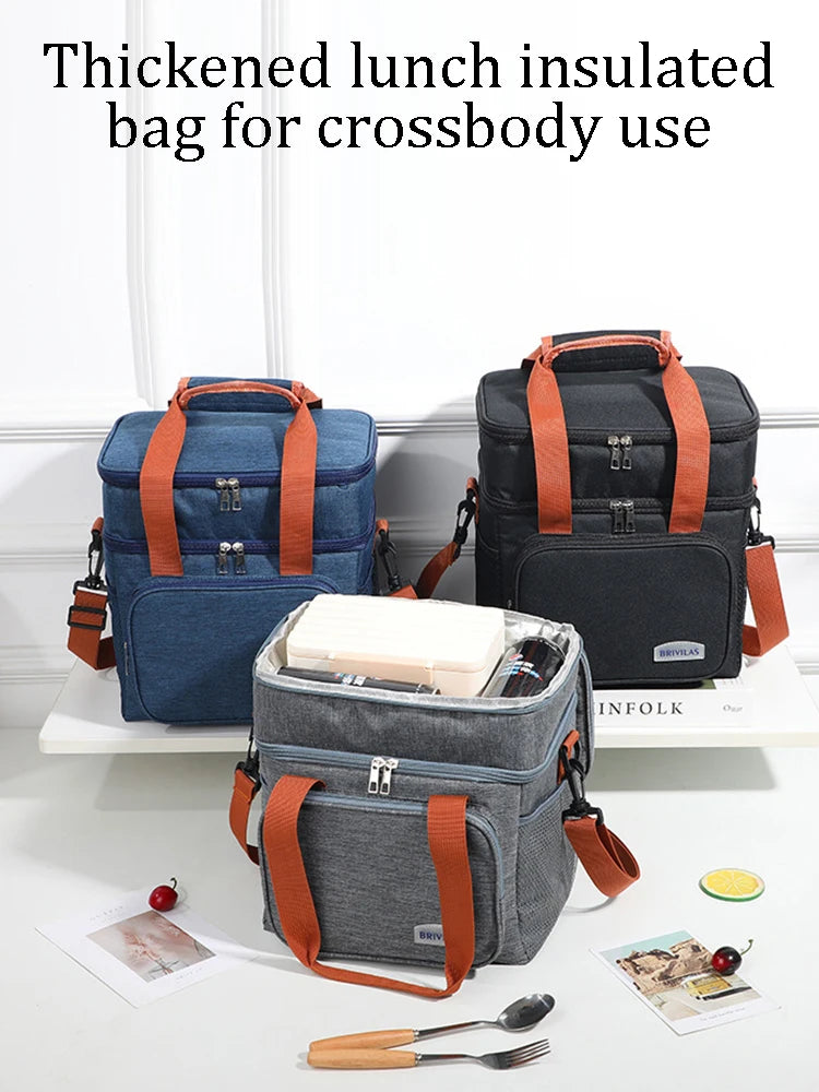 12L Insulated Thermal Cooler Bag - Expandable Double Deck