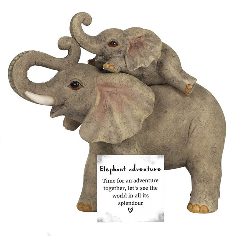 Elephant Adventure Mother and Baby Elephant Ornament